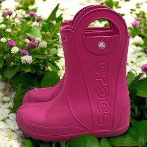 Crocs Handle It Rainboots Hot Pink Barbie Girl’s Size J1